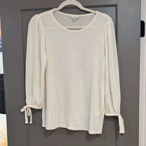 Lucky Brand Cream Lightweight Knit Top